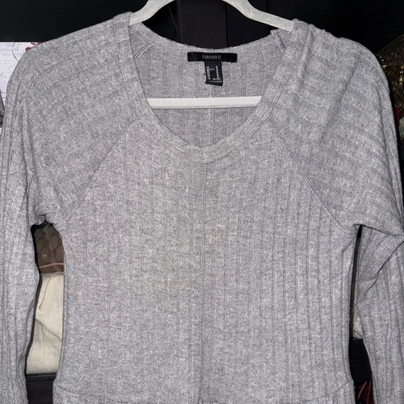 Forever 21 Light Gray Long Sleeve Dress - Picture 5 of 6